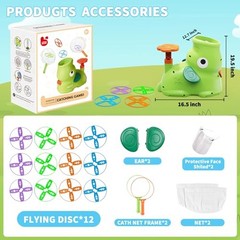 Outdoor Stomp Flying Disc Launcher Toys for Kids Ages 3 4 5 6 7 8 9 Blue Green