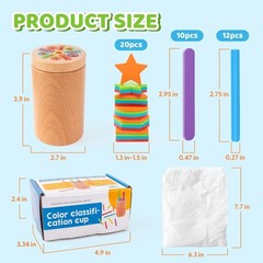 Wooden Toddler Toys 3-in-1 Fine Motor Skills Learning Set Montessori Education