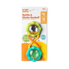 Bright Starts Rattle and Shake Barbell Toy – Pretty in Pink, Ages 3 Months +