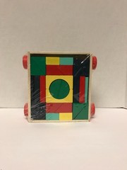 Colors Shapes kids wood toy blocks puzzle Sealed wooden Learning Cart Ankyo