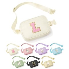 Birthday Gifts for 3 4 5 6 7 8 9 10 Year Old Girl, Initial Fanny Pack Beige L