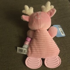 Spark Create Imagine Pink Deer Crinkle Baby Plush Toy Holiday Rattle Teether New