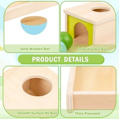 Object Permanence Box with Tray Three Balls Montessori Toys for 6-12 Months B…