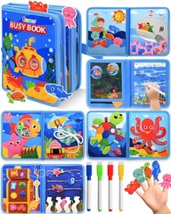 Ocean Busy Book for Toddlers 1-3, Montessori Quiet Book with Sea Animals, Fin…