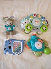 Fisher Price Linkimals Interactive Toy Lot of 4 Turtle Whale Hedgehog Moose WORK