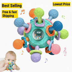 Baby Sensory Toys For 0-6 6-12 Months Food Grade Teething Toy Gift For Boys Girl