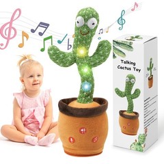 Updated Volume Adjustable Dancing Talking Cactus Toy for Baby Toddler Mimicki…