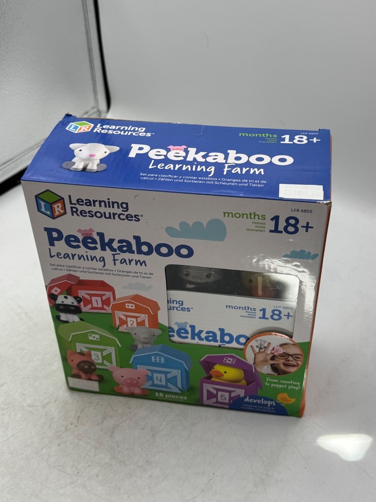 Learning Resources Peekaboo Learning Farm Toddler Toy 18+ Months 15 Pieces