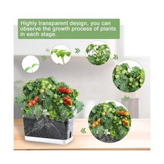 Self Watering Planters – 4 Pack Rectangular Clear Plant Pots wi… Fast USA SHIP
