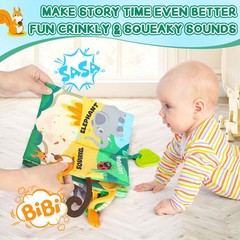 BBWOO Soft Baby Book Toy – Newborn Boy Girl Shower Gift – Tummy Medium, Green