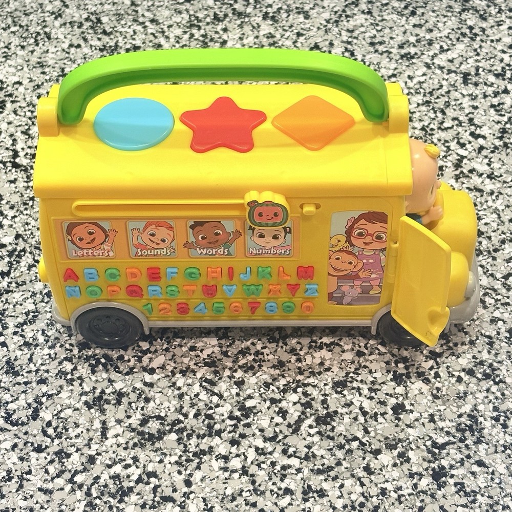 Cocomelon Musical Learning Bus, Number And Letter Recognition Yellow School Bus