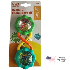 Baby Toy Bright Starts Rattle & Shake Barbell 3 Months Green Unisex Infant NWT
