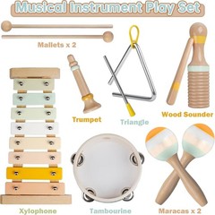 Baby Musical Instruments – Neutral Colors Musical Toys for Toddlers 1-3, Montess