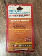 Vintage 1979 Mattel Preschool SEE ‘N SAY Talking Word Tiles Spanish Words