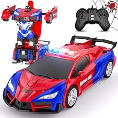 Remote Control Car with One Button Transformation, RC Cars Transforming Red