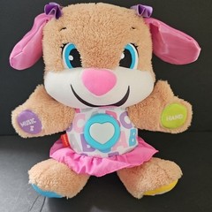 Fisher-Price Laugh & Learn Sis Smart Stages Plush Pup Toy Brown Pink Dress