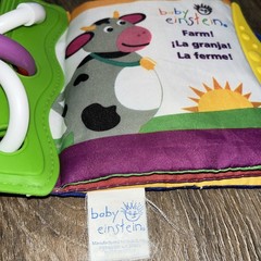 Baby Einstein Farm Teether Sensory Book 4×6 Fun Educational 3 Languages L1