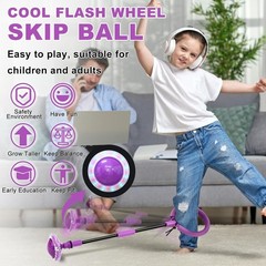 Skip Ball for Kids, Portable Foldable Colorful Flash Wheel Swing Ball Sports …