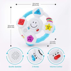 DMG PKG My Spin & Learn Steering Wheel Interactive Toy Lights and Sounds