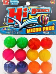 Super Hi Bounce Bouncy Balls (1 Pack /12 Balls Assorted Style) JA-RU Small To…