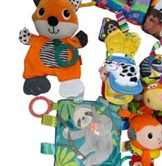 Baby Rattle Toys Colorful Animals Book Teething Lot Of 12