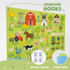 BONNYCO Felt Board for Toddlers with 92 Animal Farm Figures. Montessori and Sens