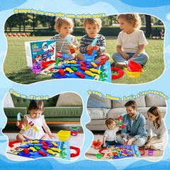 Montessori Toys for 1+ Year Old – 23 PCS Fishing Game Toys with 2 Poles & 15 …