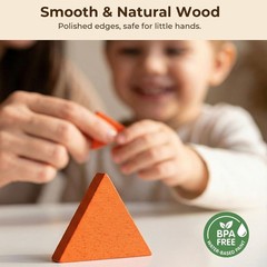 209 PCS Shapes Wooden Pattern Blocks for Kids, Geometric with Activity Cards …