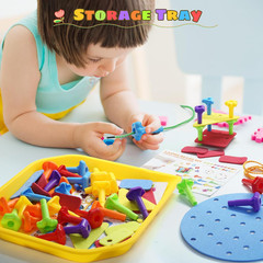 Peg Board Toy Set 73Pcs STEM Montessori Building Stacking Toy for Kids Age 3 6