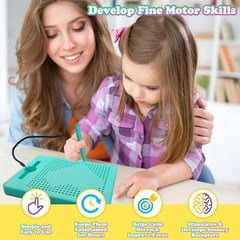 Double-Sided Magnetic Drawing Board with Beads – Perfect Road Trip Activity Toy
