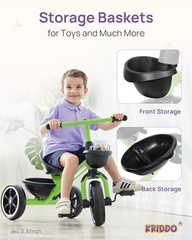 Tricycles Age 24 Month to 4 Years, Toddler Kids Trike for 2.5 to 5 Year Green