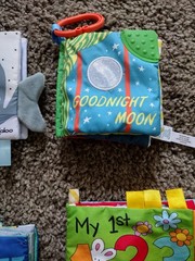 10 Small Soft Cloth Baby Books Crinkle Teethers Flaps Stroller Clips Disney Moon