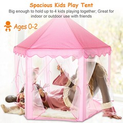 Girls Pink Princess Castle Tent Cute Playhouse Children Kids Play Tent Xmas Toys