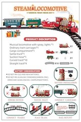 Train Set, Christmas Train Set with Steam, Light and Sounds, Train Sets for