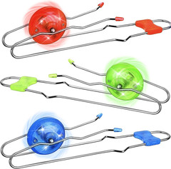 Jishi Retro Magic Rail Twirler 3Pcs Light up Glow Magnetic Gyro Wheel, Kids Clas