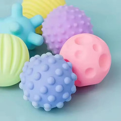 6Pcs Textured Multi Ball Set Tactile Senses Massage Soft Toys Macarone