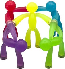 Kids Magnetic Men Figures 5-Pack – Safe STEM Fidget Toy with Tin & Comic Book