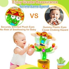 Rechargeable Dancing Talking Cactus Toy – Volume Adjustable, Mimics Speech, Fun