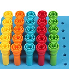 Peg Board Set Toys 6 Holes 5 Colors Educational Fun Plastic Material