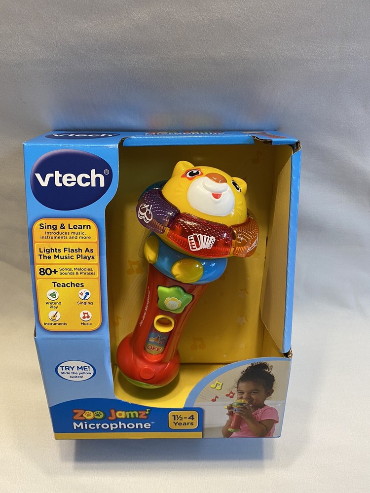 Vtech Zoo Jamz Sing & Learn Microphone 80 Plus Songs Age 1-1/2 To 4 Years
