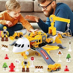 25 Pack Transport Construction Airplane Toy Play Vehicles Set for Kids Gifts,