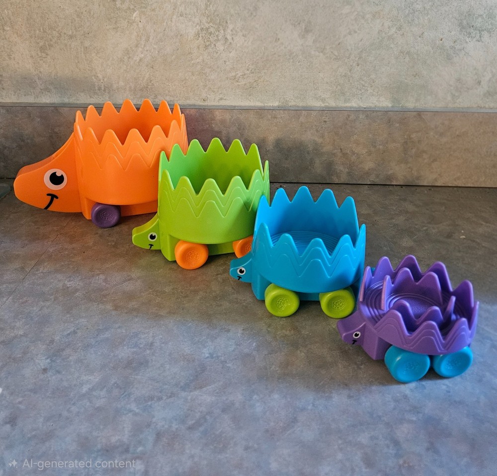 Fat Brain Toy Co. Hiding Hedgehogs Stacking Train Toy