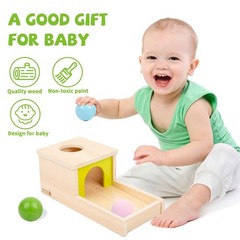 Object Permanence Box with Tray Three Balls Montessori Toys for 6-12 Months B…