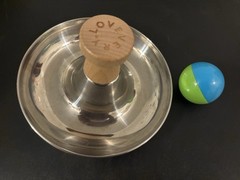Lovevery Tip And Turn Spinner Metal Base Wood Handle Plastic Dual Color Ball