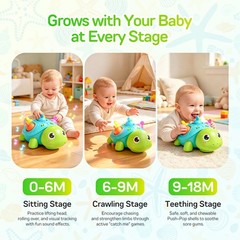 6-18 Months Baby Crawling Tummy Time Sensory Montessori Developmental Toy