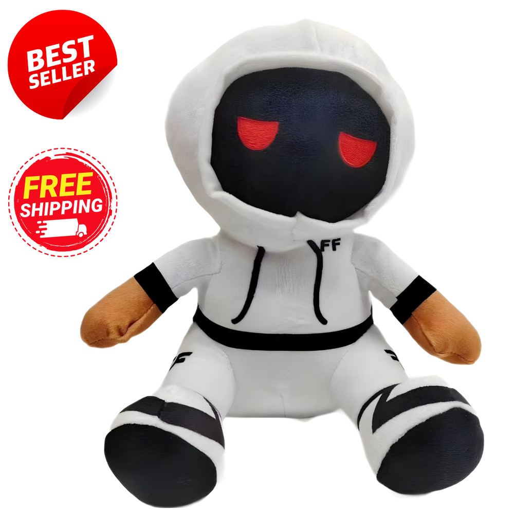 New Foltyn Family Standard Plush Toy 25cm Anime Stuffed Animal White Hoodie Red
