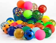 50 Pcs Colorful Bouncy Balls Bulk Mixed Pattern High Bouncing Balls for Party…
