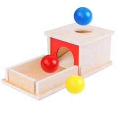 Montessori Wooden Object Permanence Box Drop Toy Fine Motor Skills Baby 6-12M