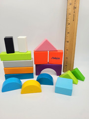 Jadore Paris Natural Wood fun COLORED Wooden blocks baby nice condition