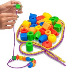 Lacing Beads 30 Pcs for Montessori Toys for 3 Year Old and Toddler Crafts Age…